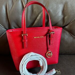 Vibrant Red Structured Tote Bag